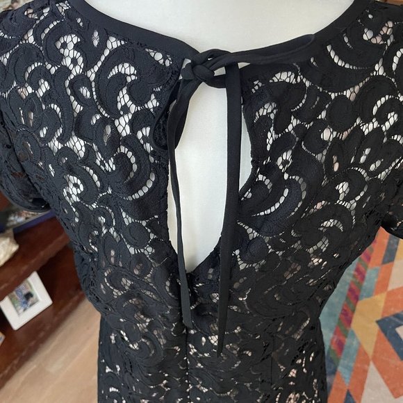 Loft Black Lace Lined Sheath Dress - 8 - Picture 3 of 9
